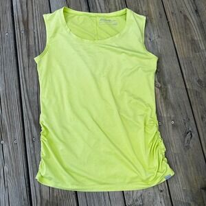 Eddie Bauer Womens Tank Top Gym‎ Activewear Sleeveless Ruched Lime Green Small
